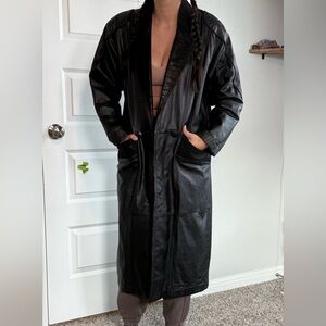 Vintage Genuine Leather Learsi Trench Coat size small